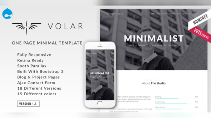 Volar A Responsive and Minimalist Drupal 7 Theme for Creative