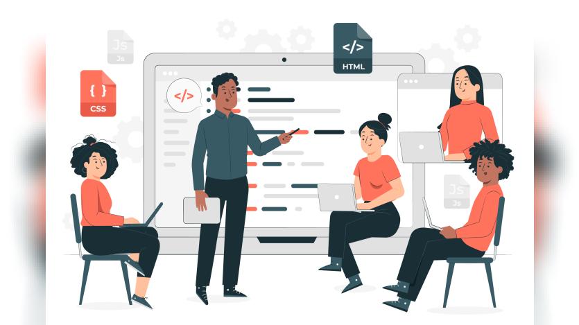 Coding workshop concept illustration