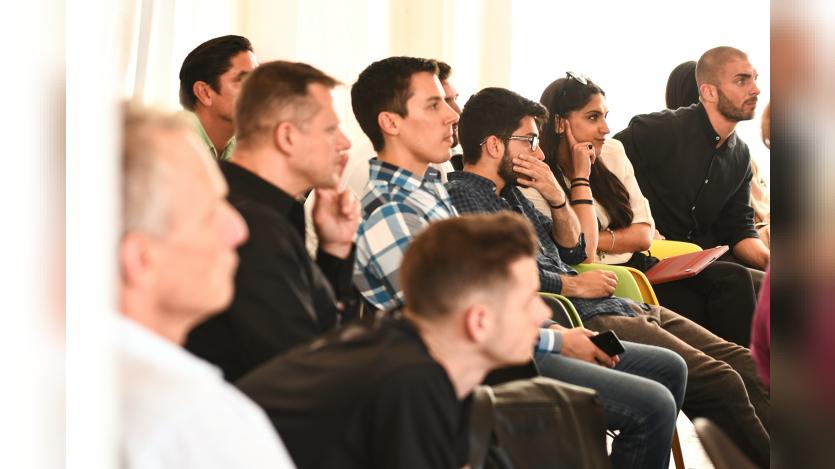 People attending a session