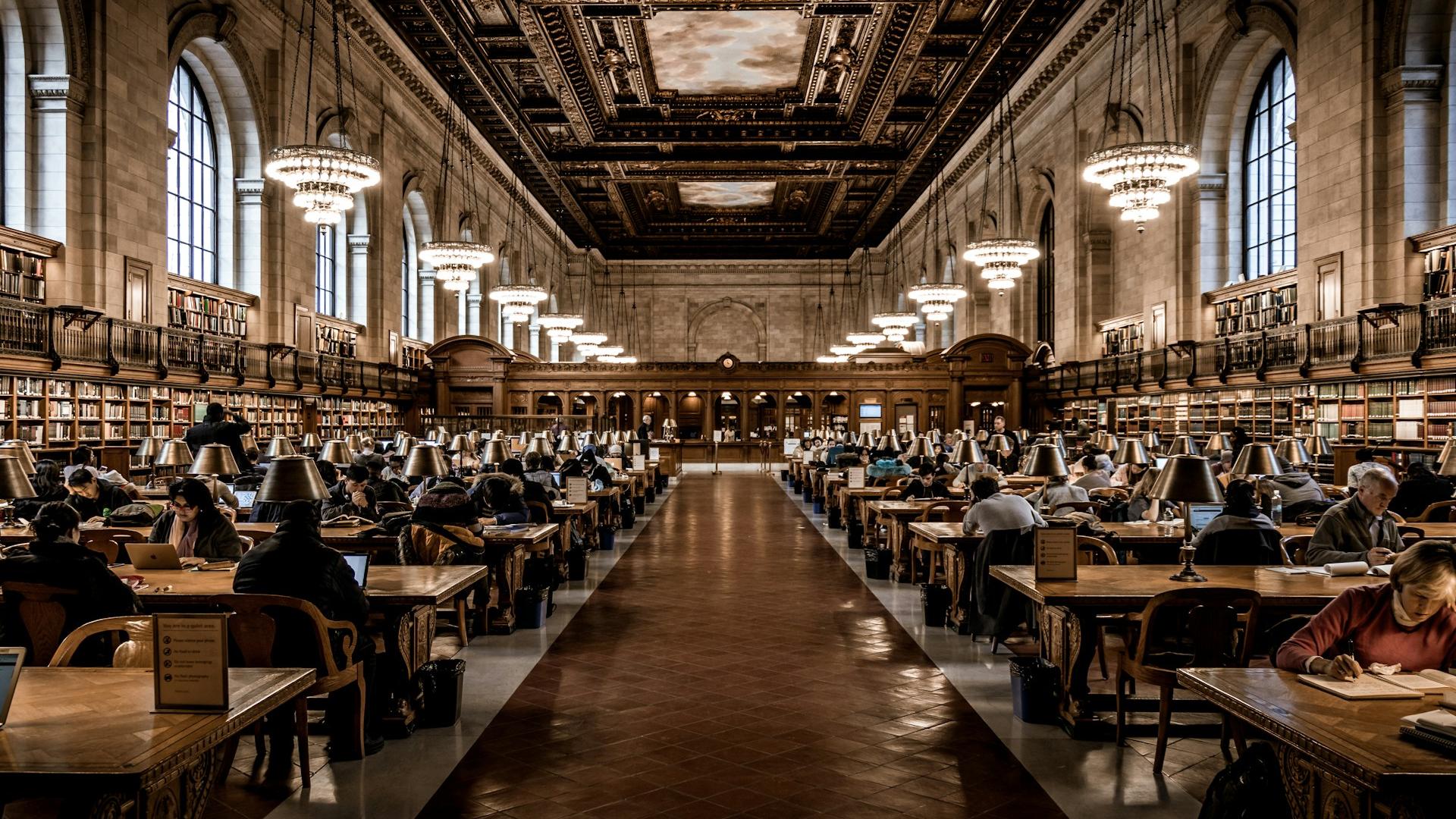 The Rose Main Reading Room at the Stephen A. Schwarzman Building (also known as New York Public Library Main Branch) is an elegant study hall in the heart of Manhattan. 