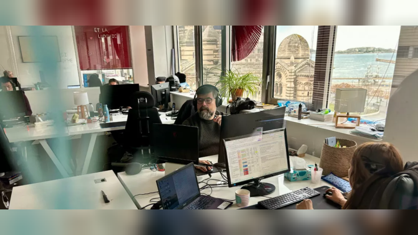people working in computer