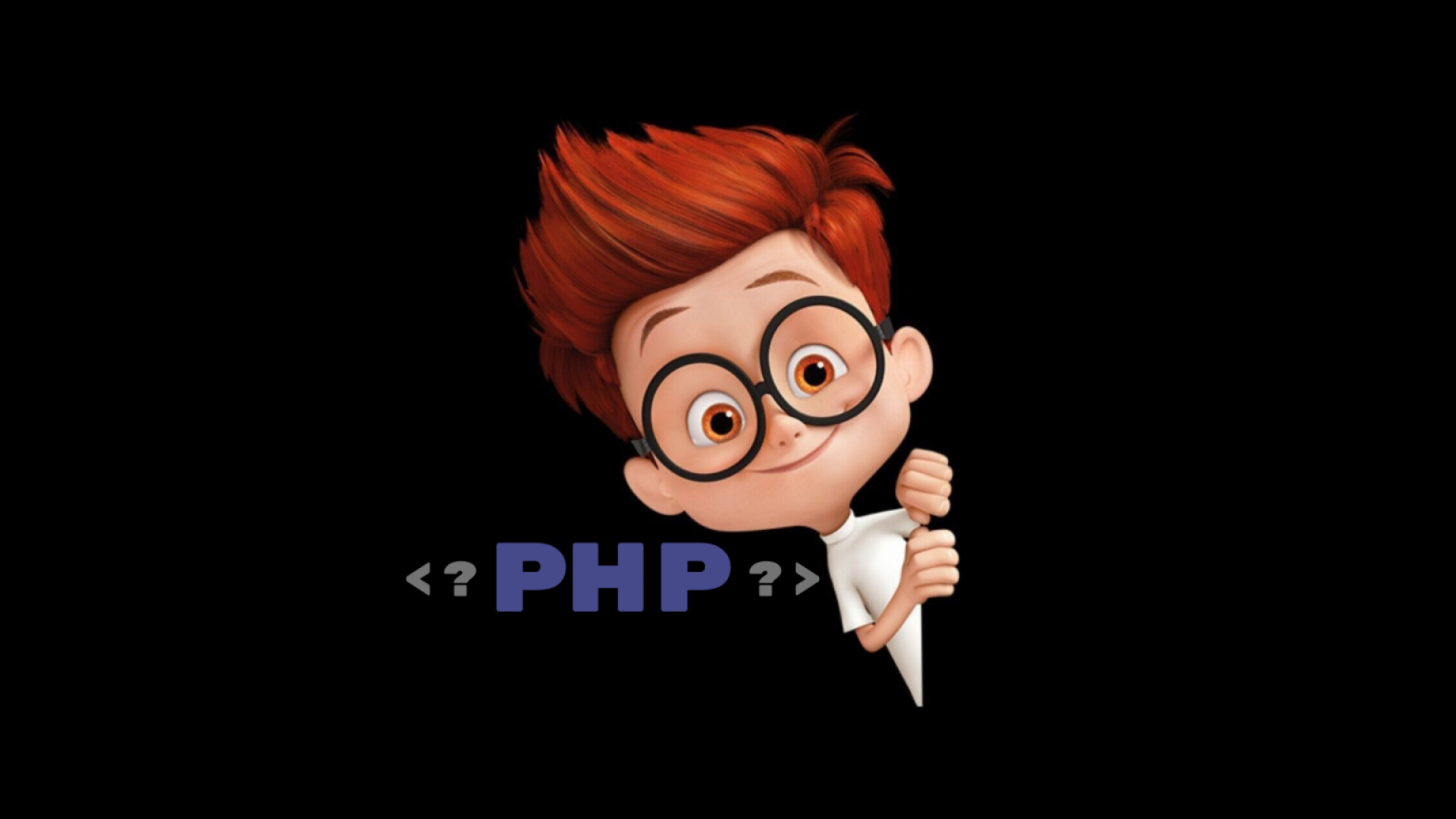 A cartoon figure sneaking to see PHP