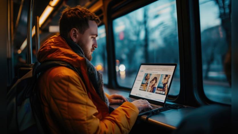 a man working on laptop