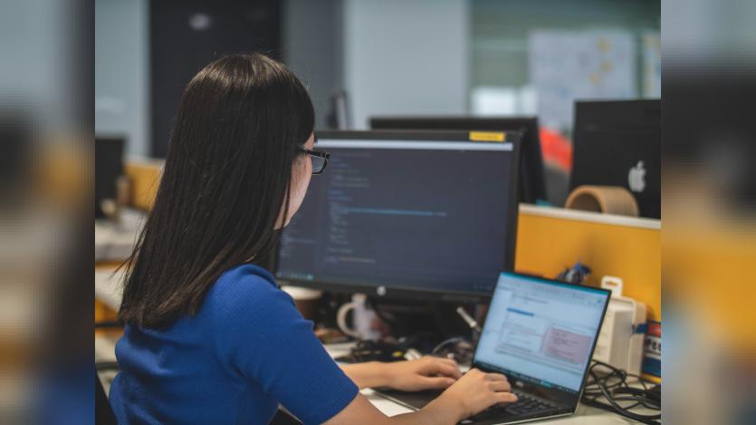 a women working on computer