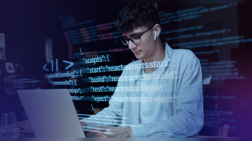 Man working on laptop