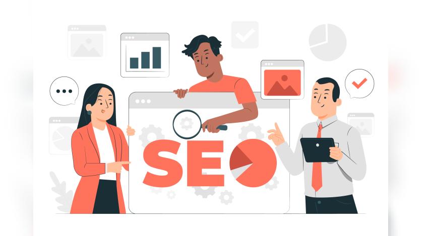 Seo analytics team concept illustration