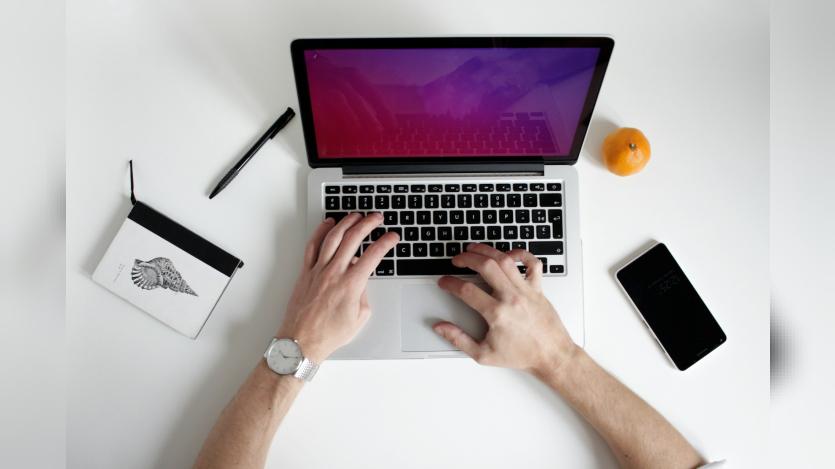 Person working on laptop
