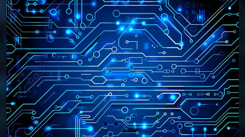 Blue computer chip