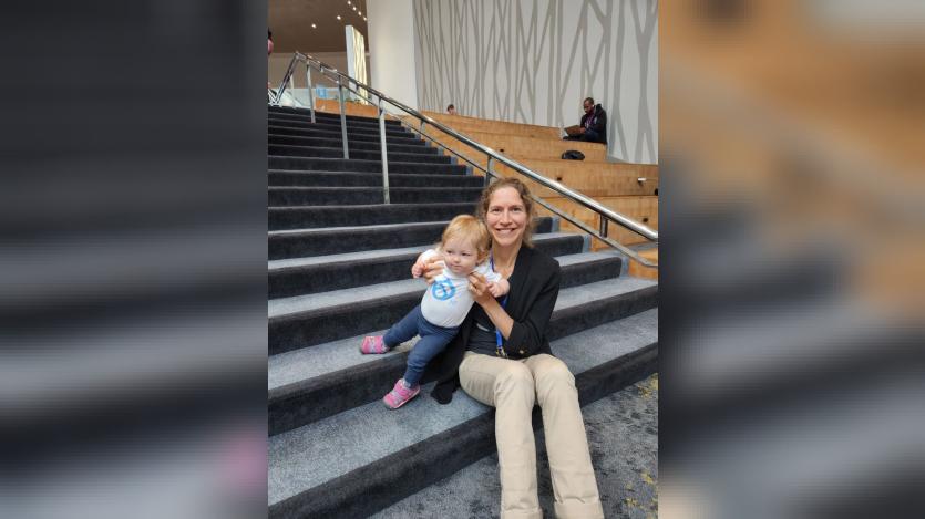 Suzanne Dergacheva with her child