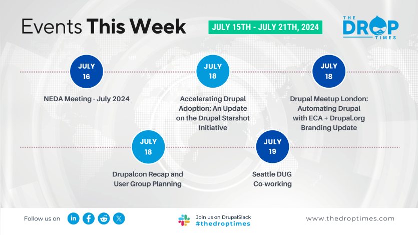 Upcoming Drupal Meetups and Events: July 15th - July 21st, 2024