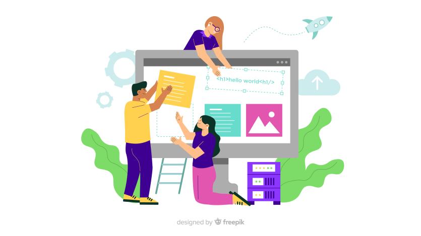 Website setup concept for landing page
