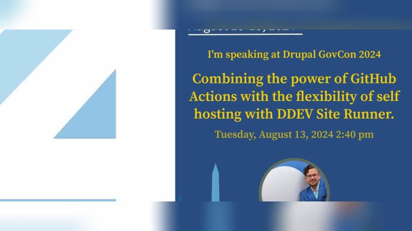Presenting "Self-hosted DDEV on GitHub Actions" by Jon Pugh at DrupalGovCon 2024