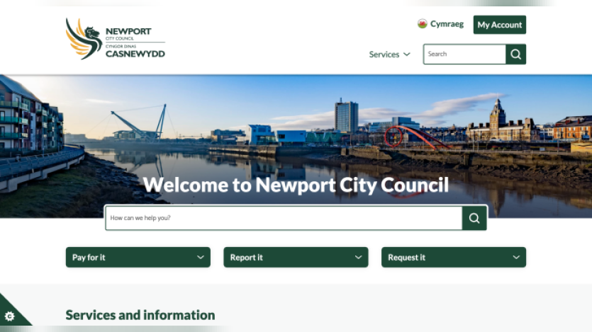 Newport City Council website screenshot
