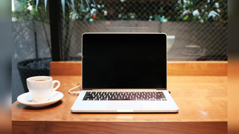 laptop and tea cup