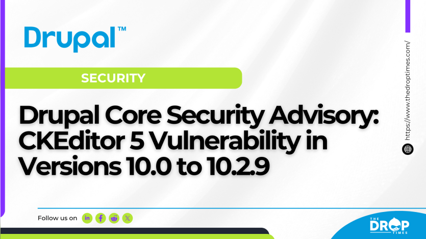  Drupal Core Security Advisory: CKEditor 5 Vulnerability in Versions 10.0 to 10.2.9