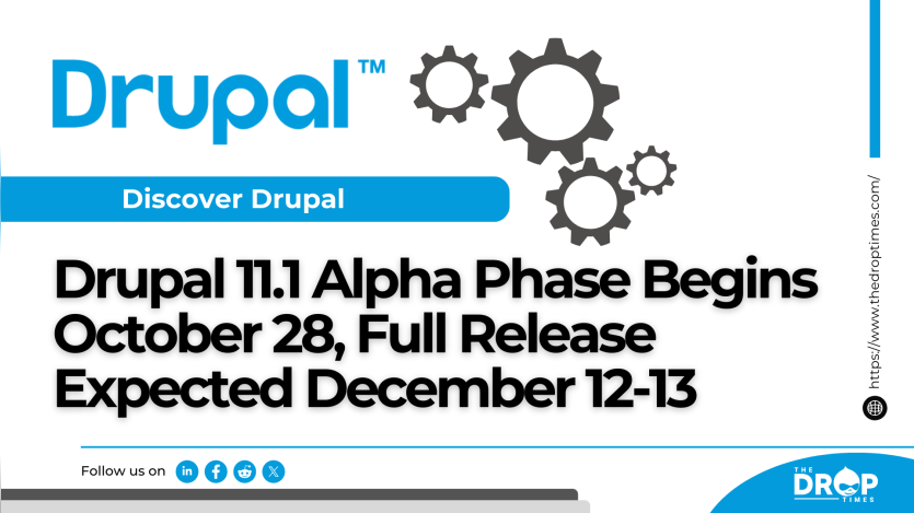 Drupal 11.1 Alpha Phase Begins October 28, Full Release Expected December 12-13