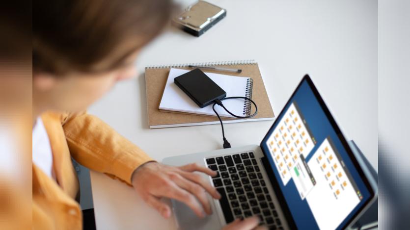woman using laptop