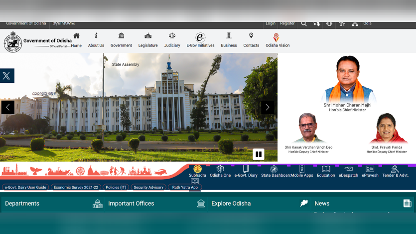 Govt of Odisha website Govt of Odisha website