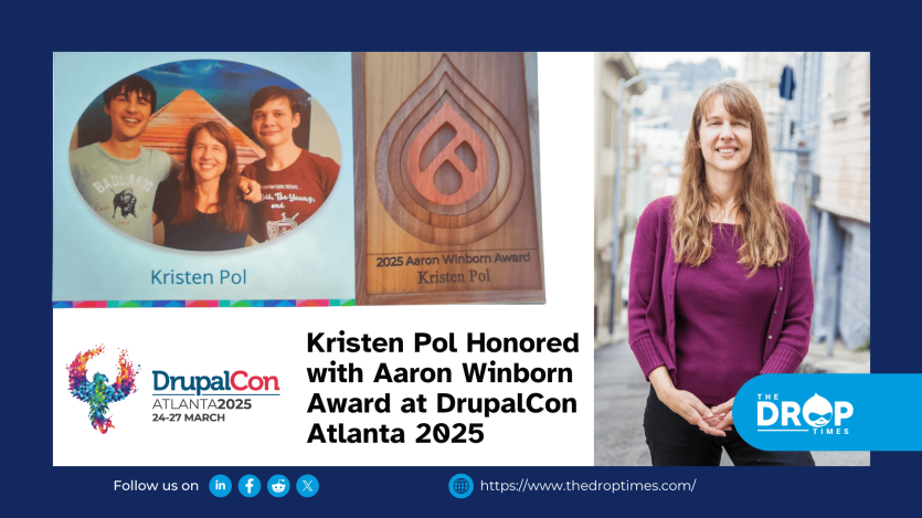Kristen Pol Honored with Aaron Winborn Award at DrupalCon Atlanta 2025