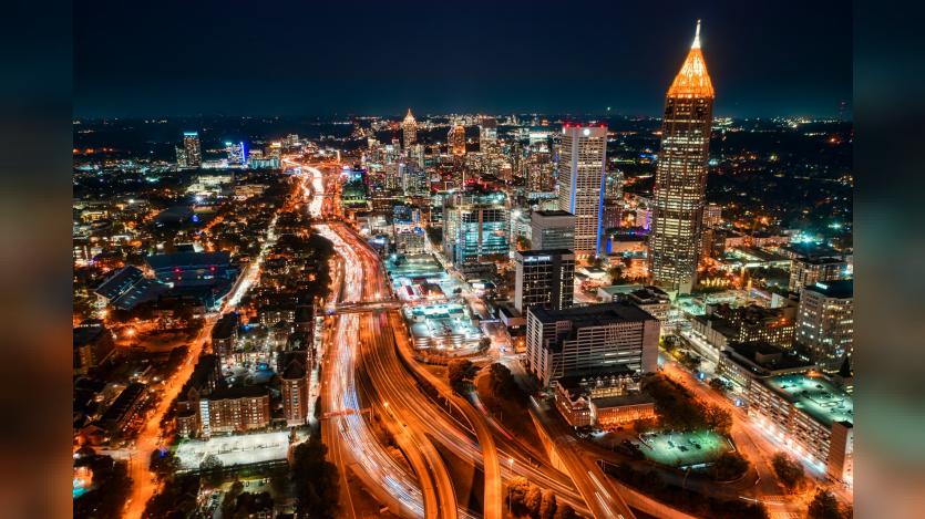 Downtown Atlanta at night