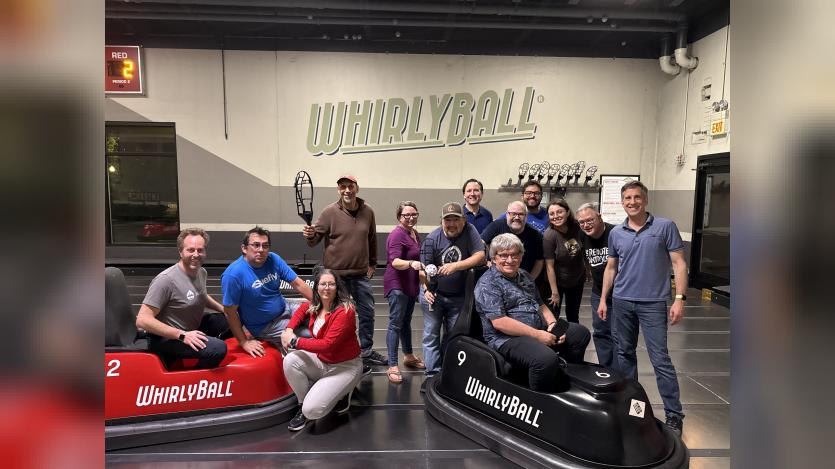 People at Whirleyball match People at Whirleyball match