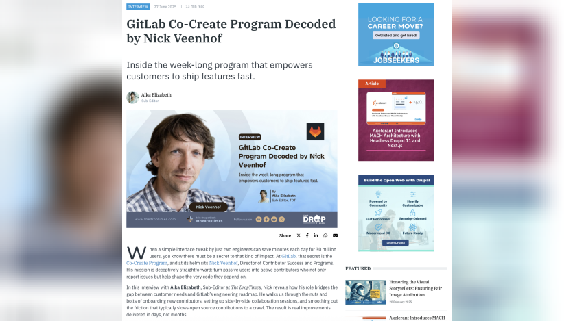 Screenshot of an interview, we published recently Screenshot of an interview, we published recently
