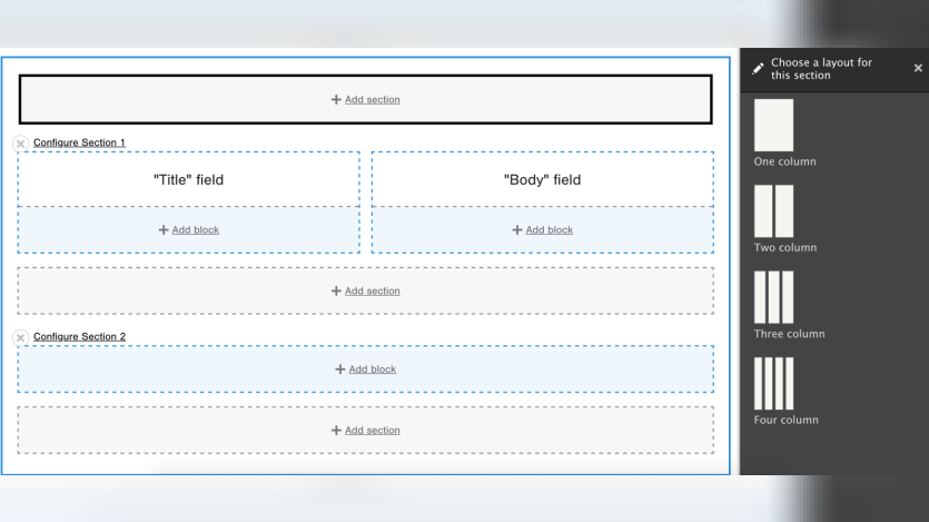 Screenshot of Layout Builder