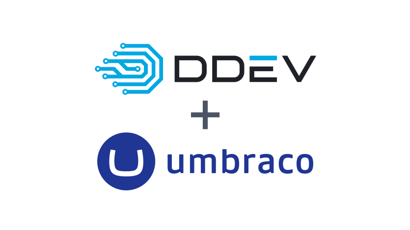 Logo of DDEV and Umbraco