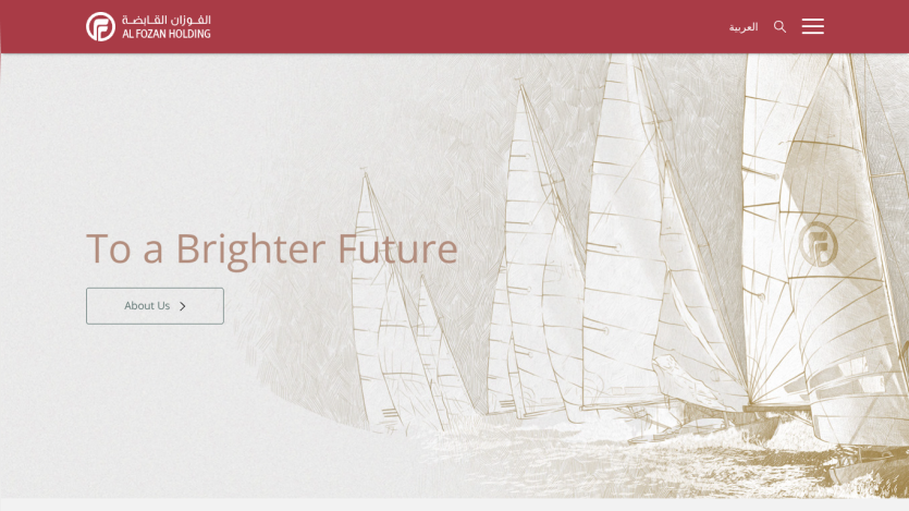 Homepage featuring the text 'To a Brighter Future' and sailing imagery.