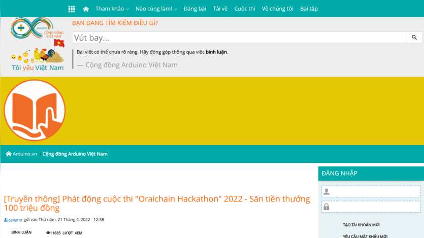 Website promoting an Arduino automation event with a call to action.
