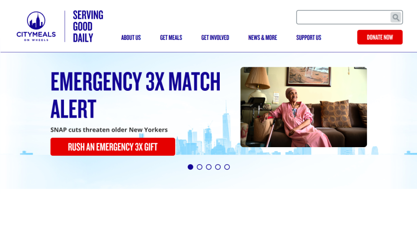 Citymeals on Wheels emergency 3x match alert for SNAP cuts threatening older New Yorkers with donation call to action