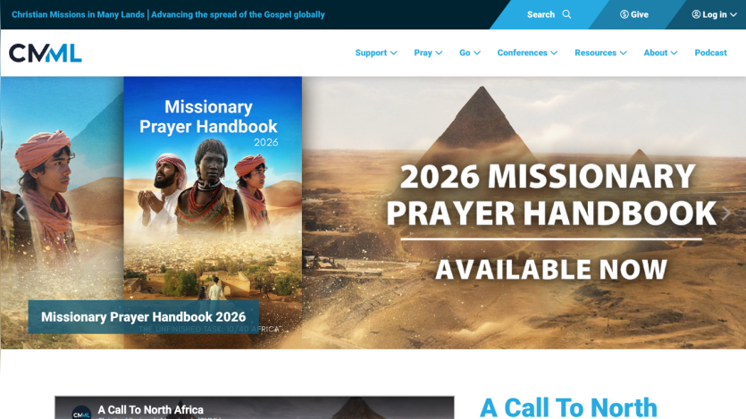 2026 Missionary Prayer Handbook available now with images of people and a pyramid.