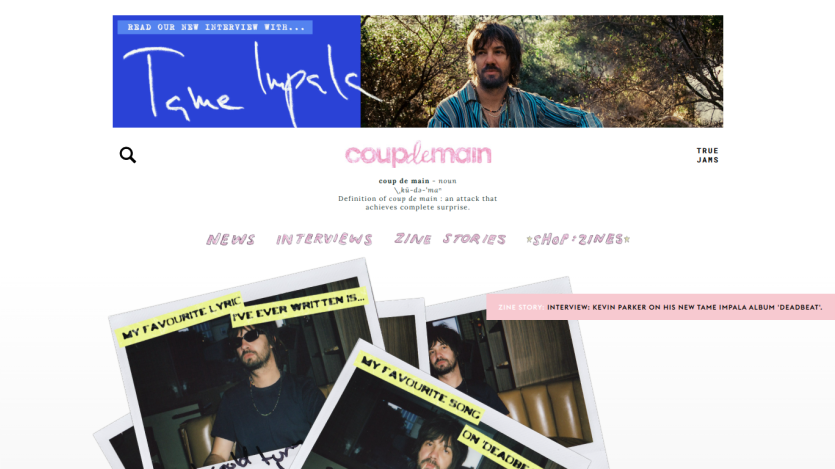 Couple and main website with navigation links and a hero image featuring a couple outdoors