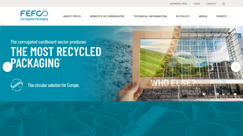 FEFCO Technical Seminar announcement for October 8-10, 2025 in Rome, promoting the corrugated board industry