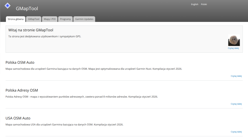 Homepage of GMAPTool displaying various auto-related services and descriptions.