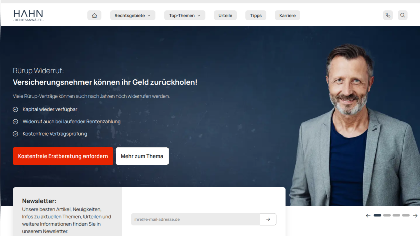 full header and hero section visible with text and image.