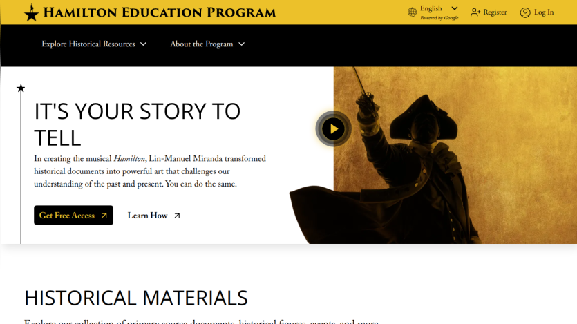 Homepage featuring a top navigation bar with logo and menu, and a hero section with headline and call-to-action button