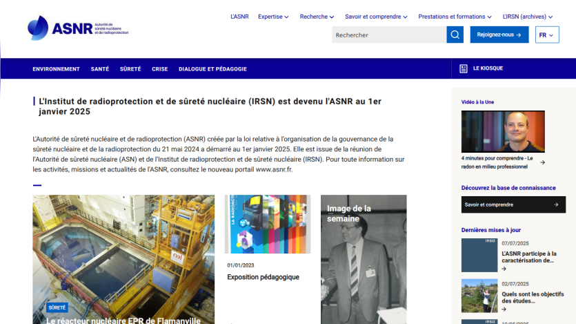 Homepage of ASNR with navigation, hero image, and introductory text about the organization.