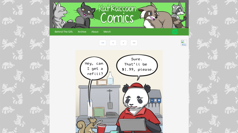 Comic strip featuring a panda and a squirrel in a humorous exchange.