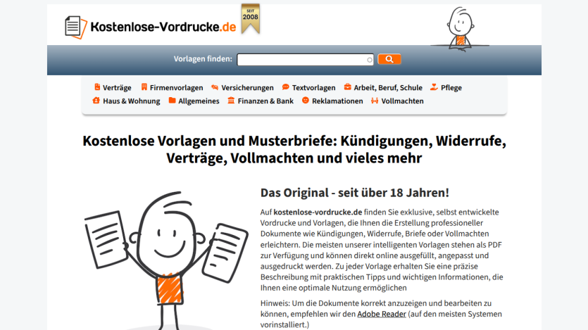 Website offering free templates and sample letters for cancellations, contracts, and more.