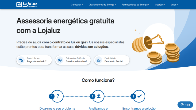Homepage offering free energy consulting with key features and a clear call to action.