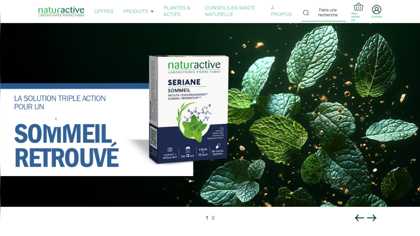Naturactive Seriane sleep aid product with natural ingredients and triple action solution for restored sleep