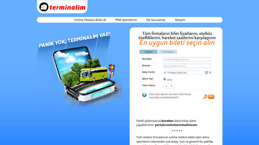 Travel booking site with a suitcase graphic and a form for user input.