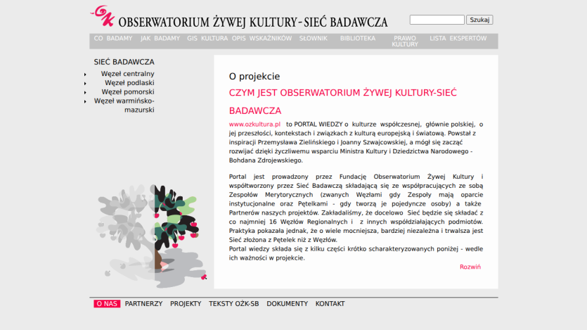 Overview of the Living Culture Observatory project with navigation links.