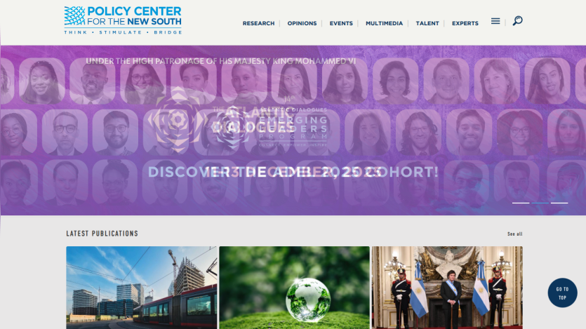 Policy Center for the New South homepage featuring the 14th Atlantic Dialogues event from December 11-13, 2025