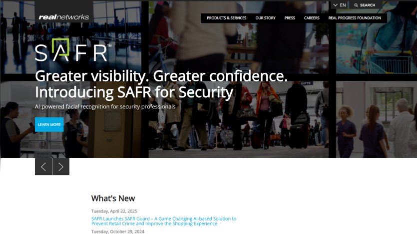 SAFR for Security introduction with key messages and navigation options.