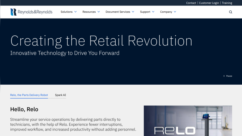 Homepage featuring 'Creating the Retail Revolution' with a brief introduction to services.