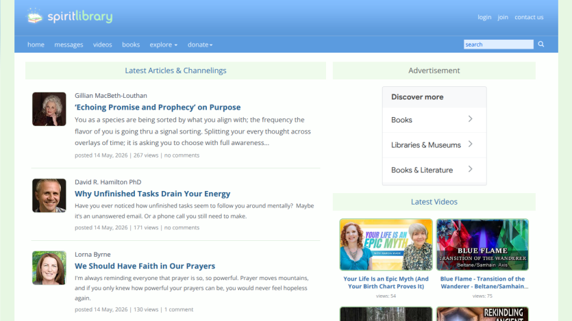 Homepage featuring articles and channels with author names and titles.