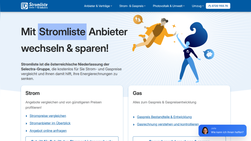 Website promoting energy provider comparison and savings options.