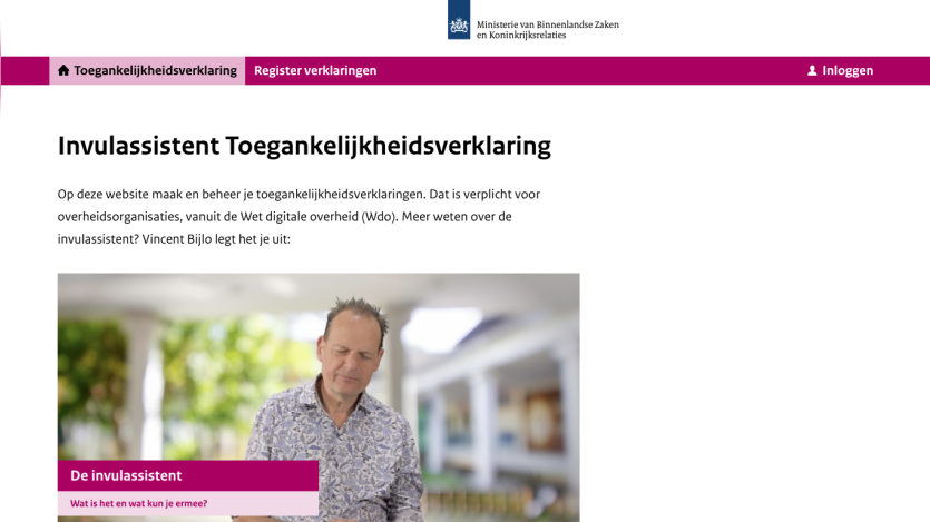 Government website for managing accessibility statements with explanation by Vincent Bijlo
